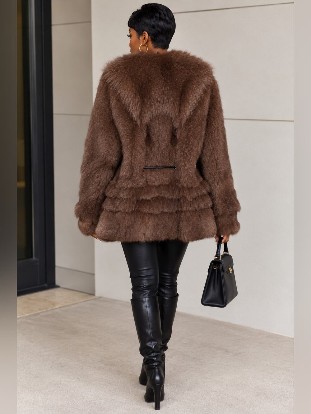 100 % Real Fox Fur Coat - 🦊 Women's Plush Winter Jacket Lapel Collar 🔥🔥🔥 - Picture 2 of 6